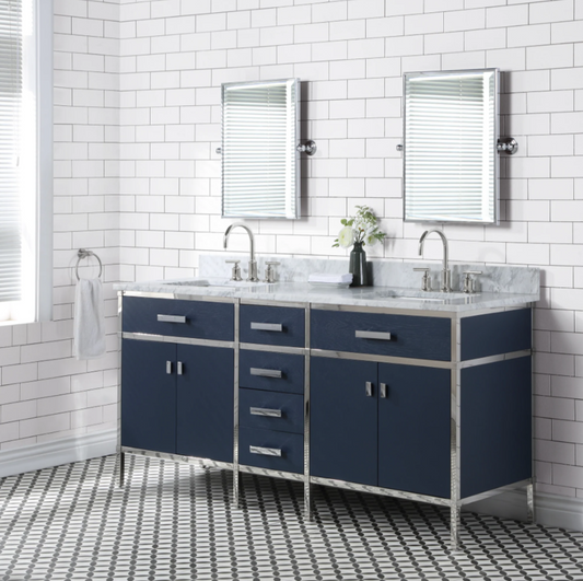 [CLEARANCE] Water Creation Marquis Monarch Blue 72” Bathroom Vanity [BASE ONLY]