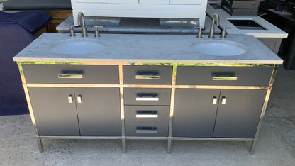 [CLEARANCE] Water Creation Marquis Monarch Blue 72” Bathroom Vanity [BASE ONLY]