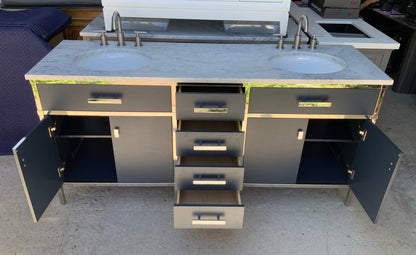 [CLEARANCE] Water Creation Marquis Monarch Blue 72” Bathroom Vanity [BASE ONLY]