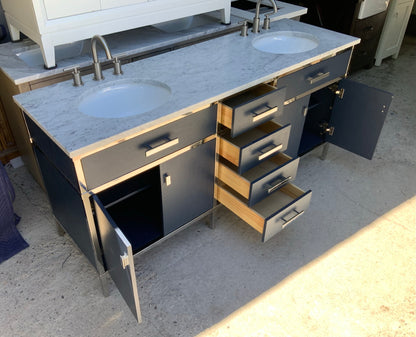 [CLEARANCE] Water Creation Marquis Monarch Blue 72” Bathroom Vanity [BASE ONLY]