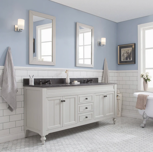 [CLEARANCE] Water Creation Potenza Grey Ivory 72” Bathroom Vanity [BASE ONLY]