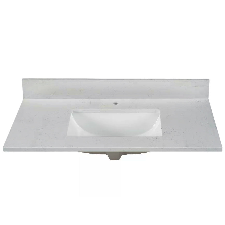 White Carrara Engineered Marble Vanity Top