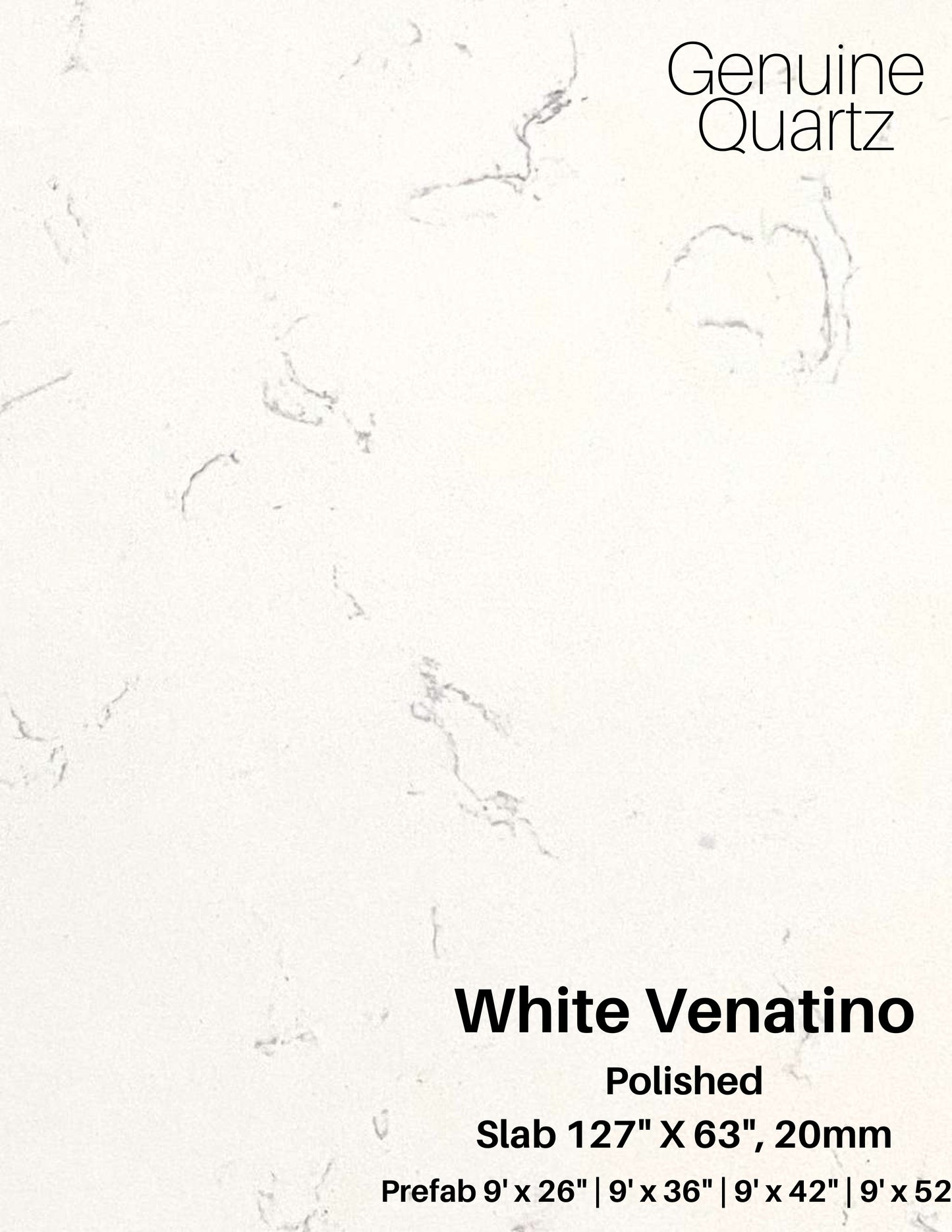 White Venatino Sintera Silica-Free Quartz Slab