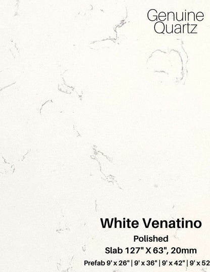 White Venatino Sintera Silica-Free Quartz Slab