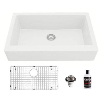 Petrodust 34" Quartz Composite Retrofit Apron / Farmhouse Kitchen Sink