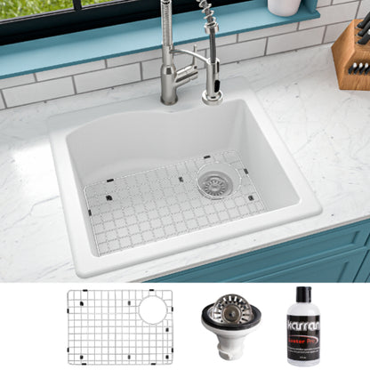 Stonera 24" Quartz Composite Top Mount Kitchen Sink