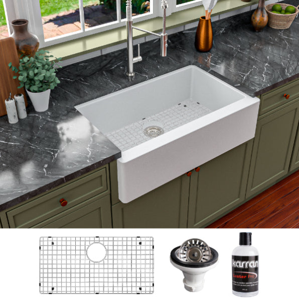 Petrodust 34" Quartz Composite Apron / Farmhouse Kitchen Sink