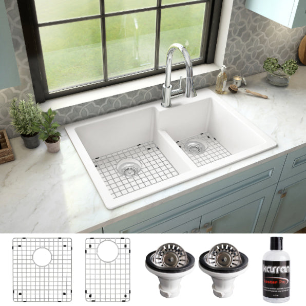 Essence 33" Quartz Composite Top Mount Kitchen Sink