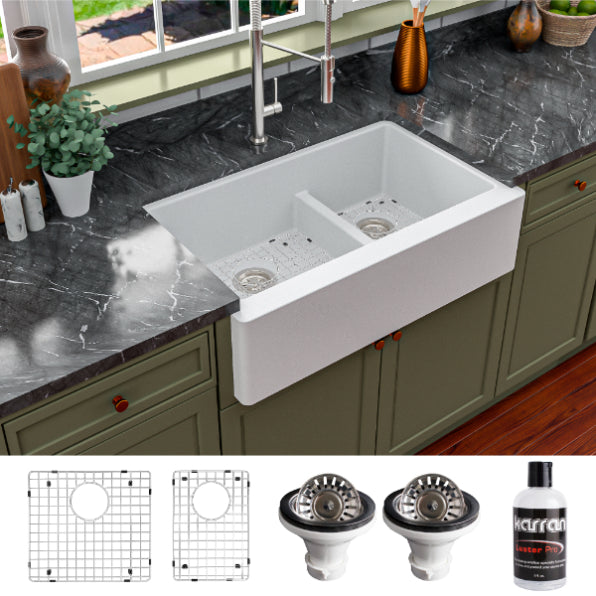 Petrodust 34" Quartz Composite Apron / Farmhouse Kitchen Sink