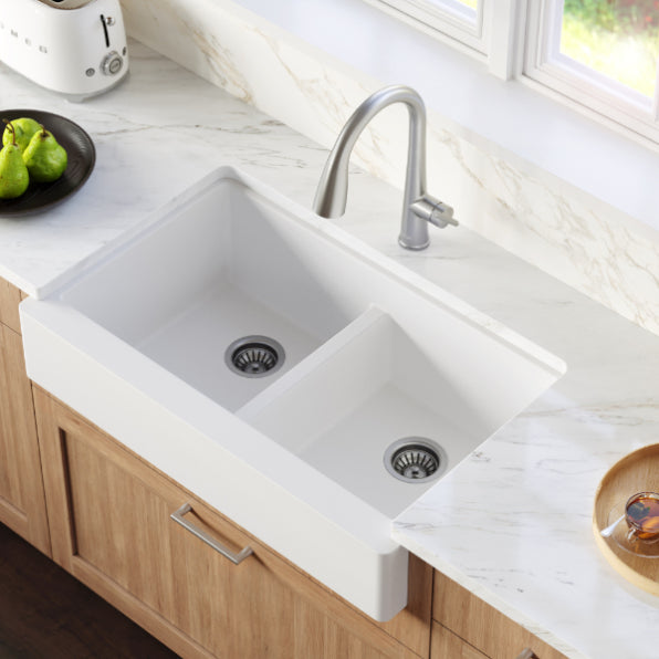 Petrodust 34" Quartz Composite Retrofit Apron / Farmhouse Kitchen Sink