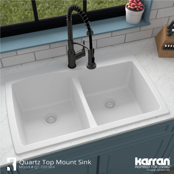 Tidal 34" Quartz Composite Top Mount Kitchen Sink