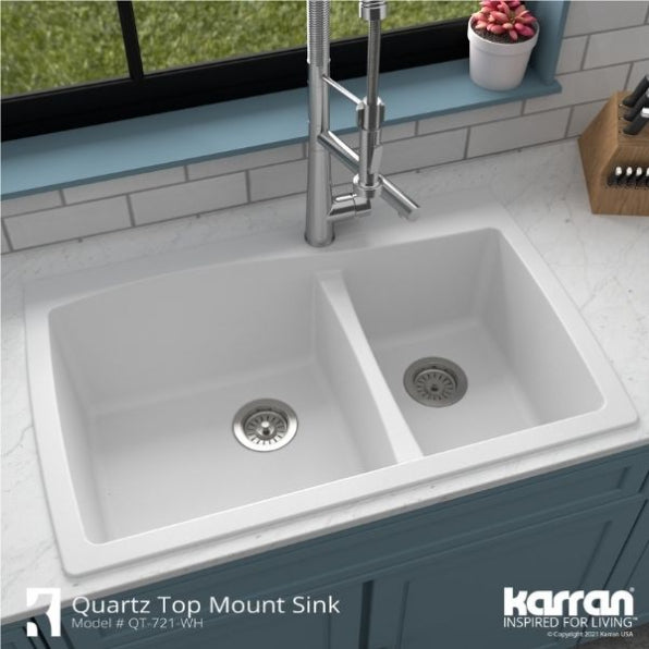 Tidal 34" Quartz Composite Top Mount Kitchen Sink