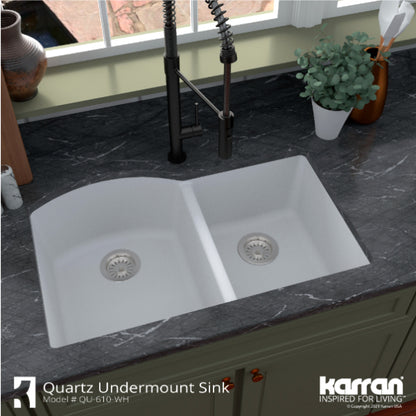 Stonera 32" Quartz Composite Undermount Double Basin Kitchen Sink