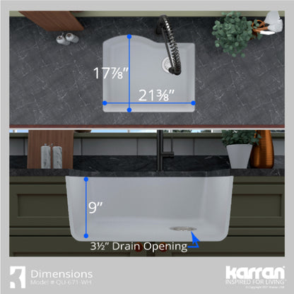 Stonera 24" Quartz Composite Undermount Kitchen Sink