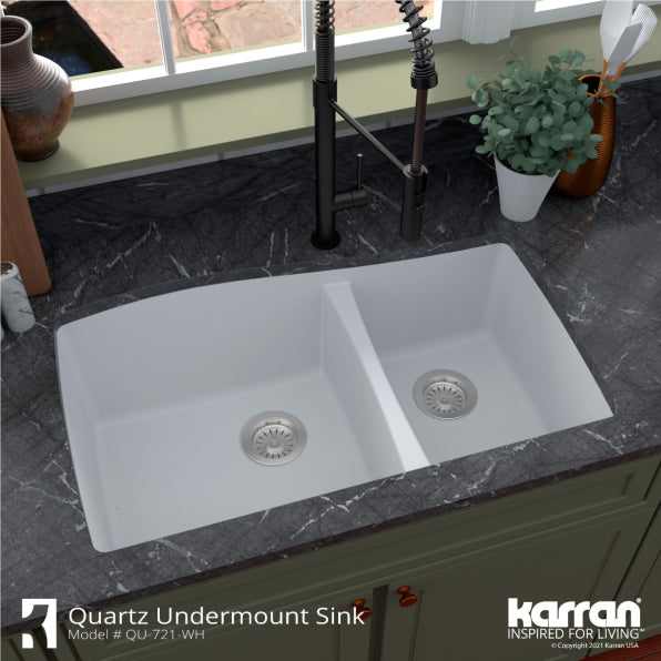 Tidal 34" Quartz Composite Undermount Kitchen Sink