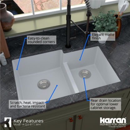 Essence 32" Quartz Composite Undermount Kitchen Sink