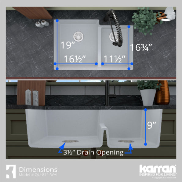 Essence 32" Quartz Composite Undermount Kitchen Sink