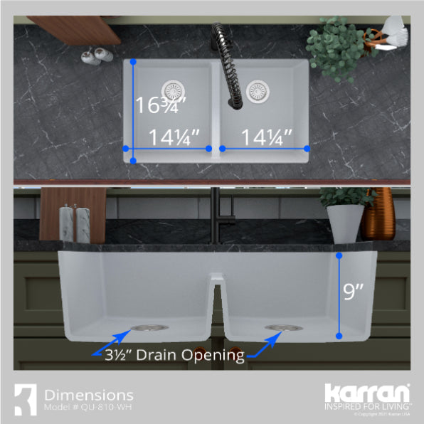 Essence 32" Quartz Composite Undermount Kitchen Sink