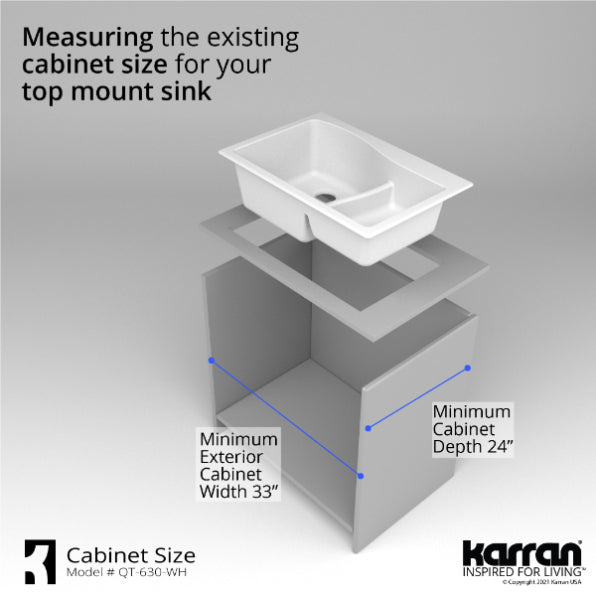 Lithoscape 32" Quartz Composite Top Mount Double Basin Kitchen Sink