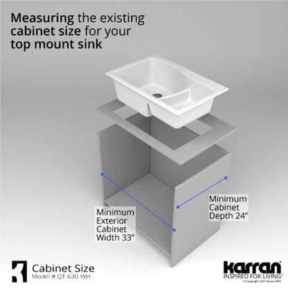 Lithoscape 32" Quartz Composite Top Mount Double Basin Kitchen Sink