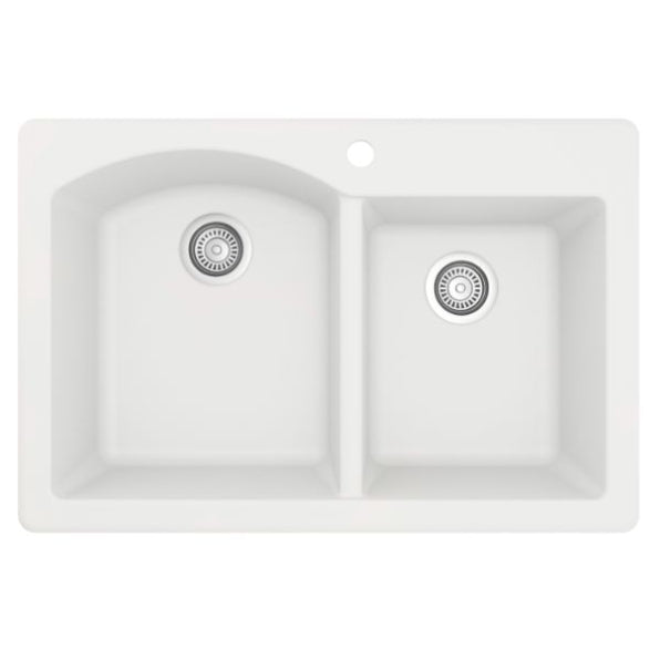 Stonera 32" Quartz Composite Top Mount Double Basin Kitchen Sink