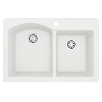 Stonera 32" Quartz Composite Top Mount Double Basin Kitchen Sink