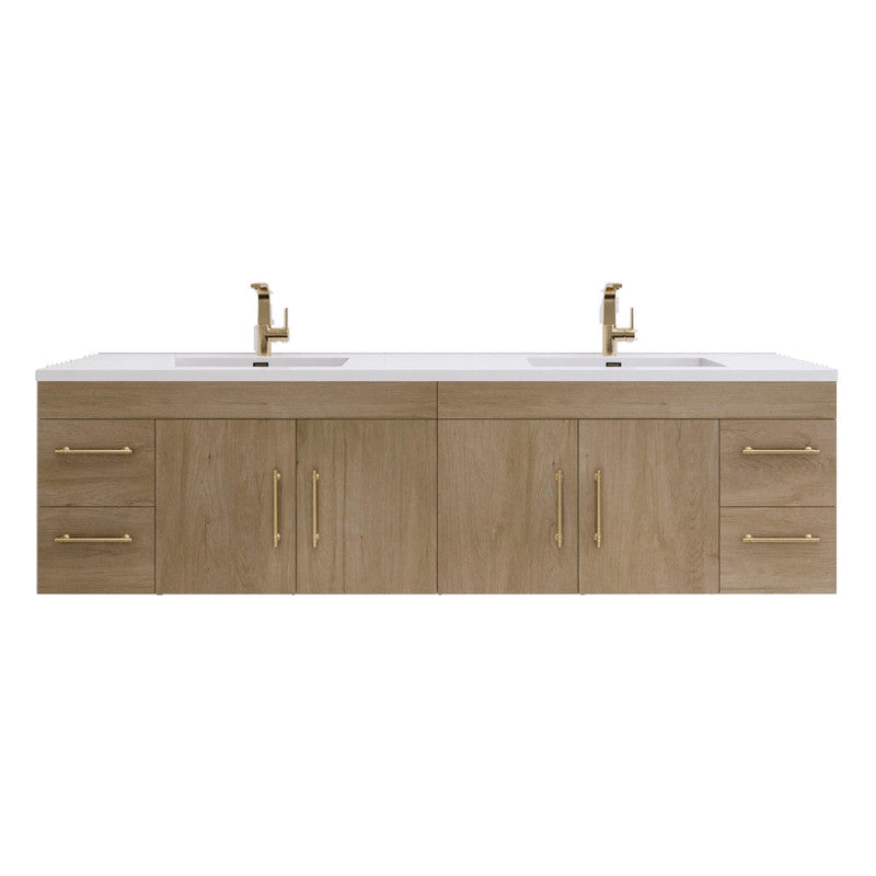 Elsa 84" Wall Mounted Bathroom Vanity with Reinforced Acrylic Integrated Sink Top