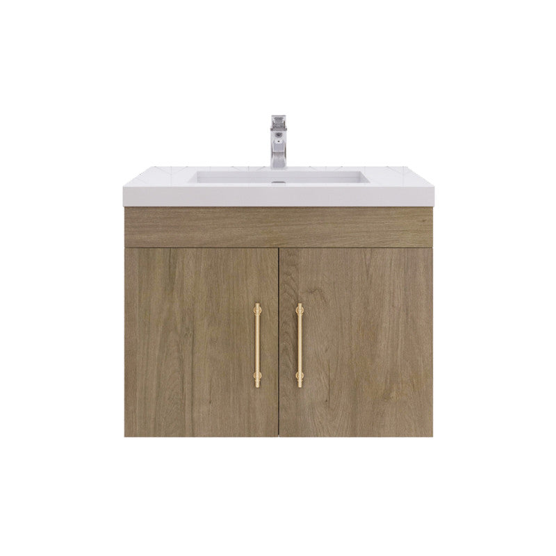 Elsa 30" Wall Mounted Bathroom Vanity with Reinforced Acrylic Integrated Sink Top