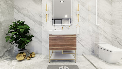Bethany 30" Freestanding Bathroom Vanity with Reinforced Acrylic Integrated Sink Top