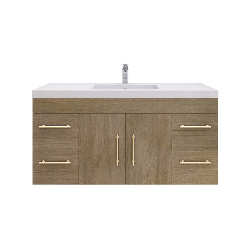 Elsa 48" Wall Mounted Bathroom Vanity with Reinforced Acrylic Integrated Sink Top