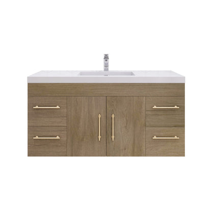 Elsa 48" Wall Mounted Bathroom Vanity with Reinforced Acrylic Integrated Sink Top