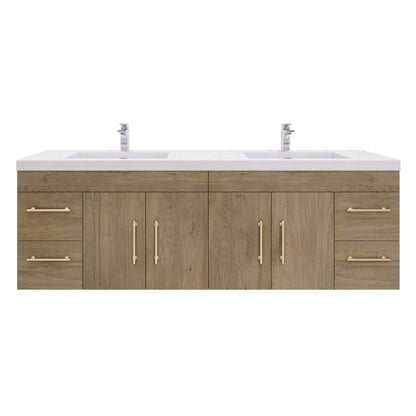 Elsa 72" Wall Mounted Bathroom Vanity with Reinforced Acrylic Integrated Sink Top