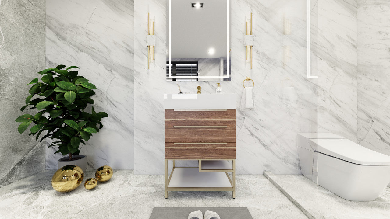 Bethany 24" Freestanding Bathroom Vanity with Reinforced Acrylic Integrated Sink Top