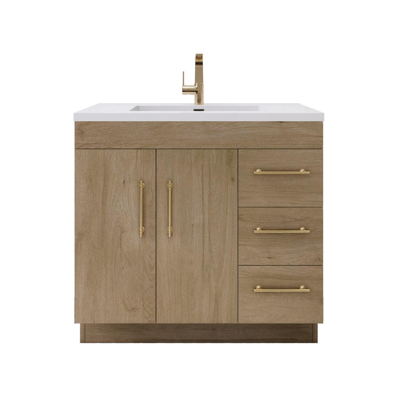 Elsa 36" Freestanding Bathroom Vanity with Reinforced Acrylic Integrated Sink Top