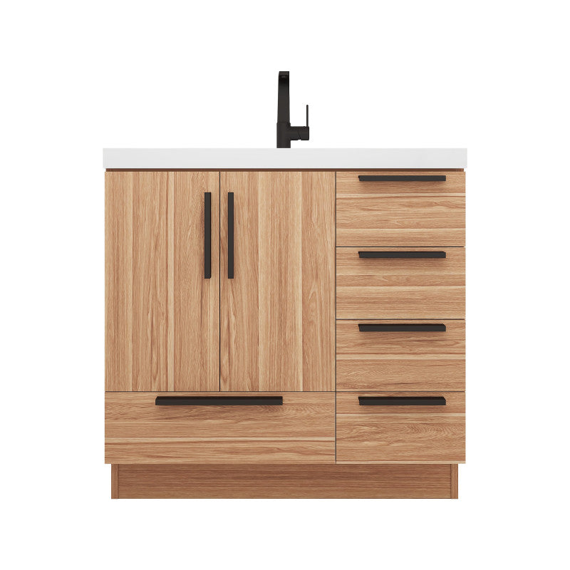 Carla 42" Freestanding Bathroom Vanity with Reinforced Acrylic Integrated Sink Top