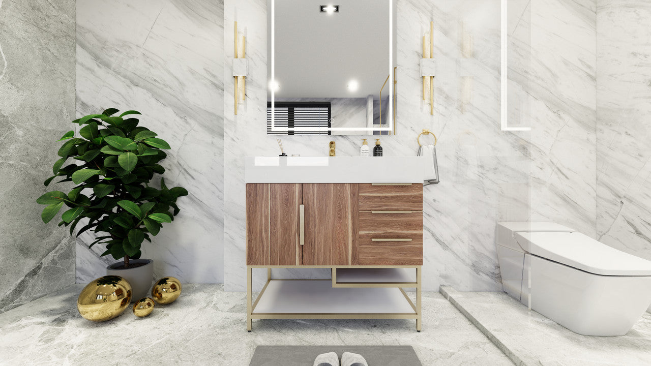 Bethany 36" Freestanding Bathroom Vanity with Reinforced Acrylic Integrated Sink Top