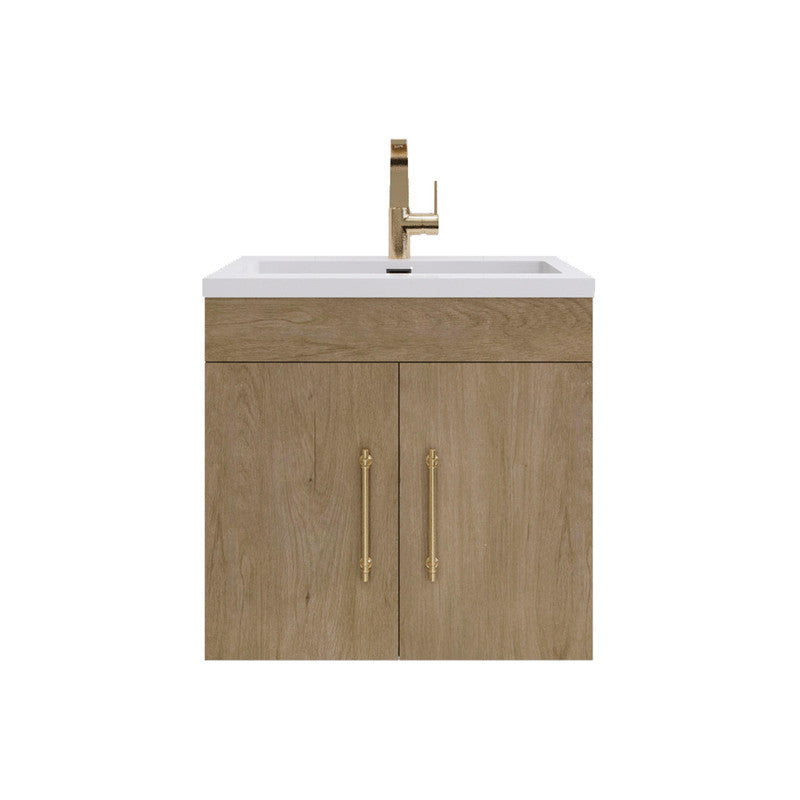 Elsa 24" Wall Mounted Bathroom Vanity with Reinforced Acrylic Integrated Sink Top