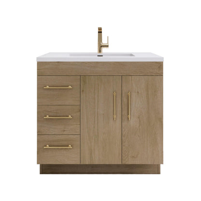 Elsa 36" Freestanding Bathroom Vanity with Reinforced Acrylic Integrated Sink Top