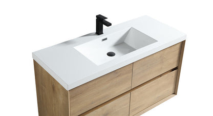 Kingdee 48" Wall Mounted Bathroom Vanity with Acrylic Top