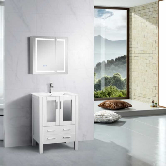 Sigge 30" Freestanding Bathroom Vanity with Ceramic Integrated Sink Top