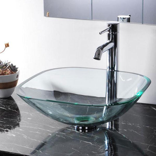 Courtney Tempered Glass Vessel Bathroom Sink