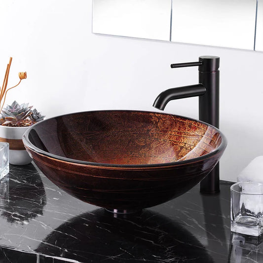 Cleo Tempered Glass Vessel Bathroom Sink