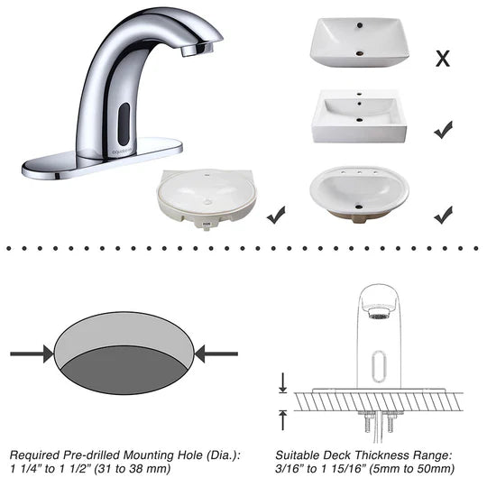 Bishop Motion Sensor Touchless Bathroom Lavatory Faucet