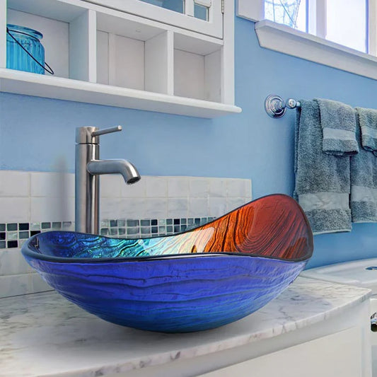 Grayson Tempered Glass Vessel Bathroom Sink