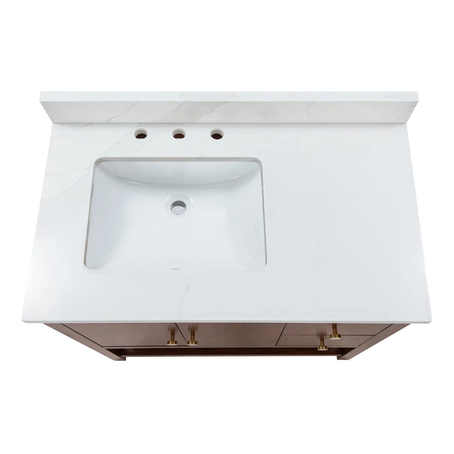 Zoe 36" Freestanding Bathroom Vanity with Pure White Quartz Top and Vitreous China Undermount Sink