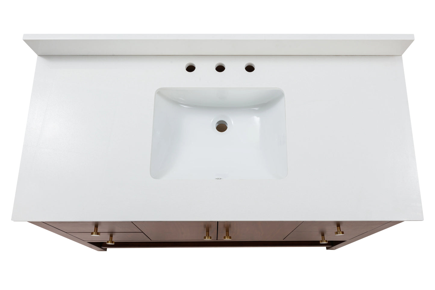 Zoe 48" Freestanding Bathroom Vanity with Pure White Quartz Top and Vitreous China Undermount Sink