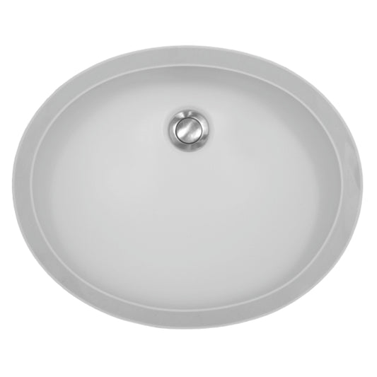 Karran Seamless Round Acrylic Solid Surface Undermount Bathroom Sink