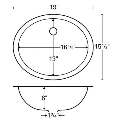 Karran Seamless Round Acrylic Solid Surface Undermount Bathroom Sink