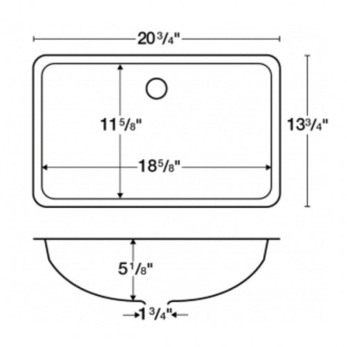 Karran Seamless Rectangular Acrylic Solid Surface Undermount Bathroom Sink