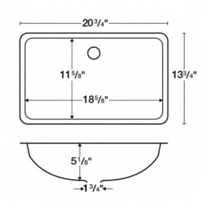 Karran Seamless Rectangular Acrylic Solid Surface Undermount Bathroom Sink